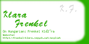 klara frenkel business card